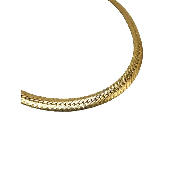 Napier Flat Omega Gold Tone Chunky Chain Necklace Vintage 18" - Picture 2 of 6